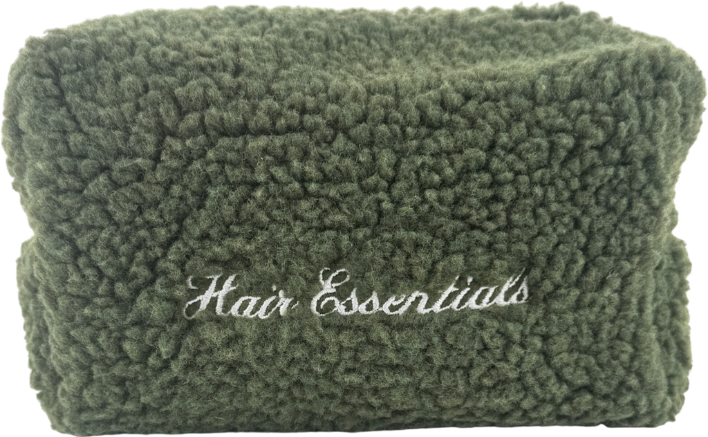 Hair essentials Green Sherpa Cosmetic Bag One Size
