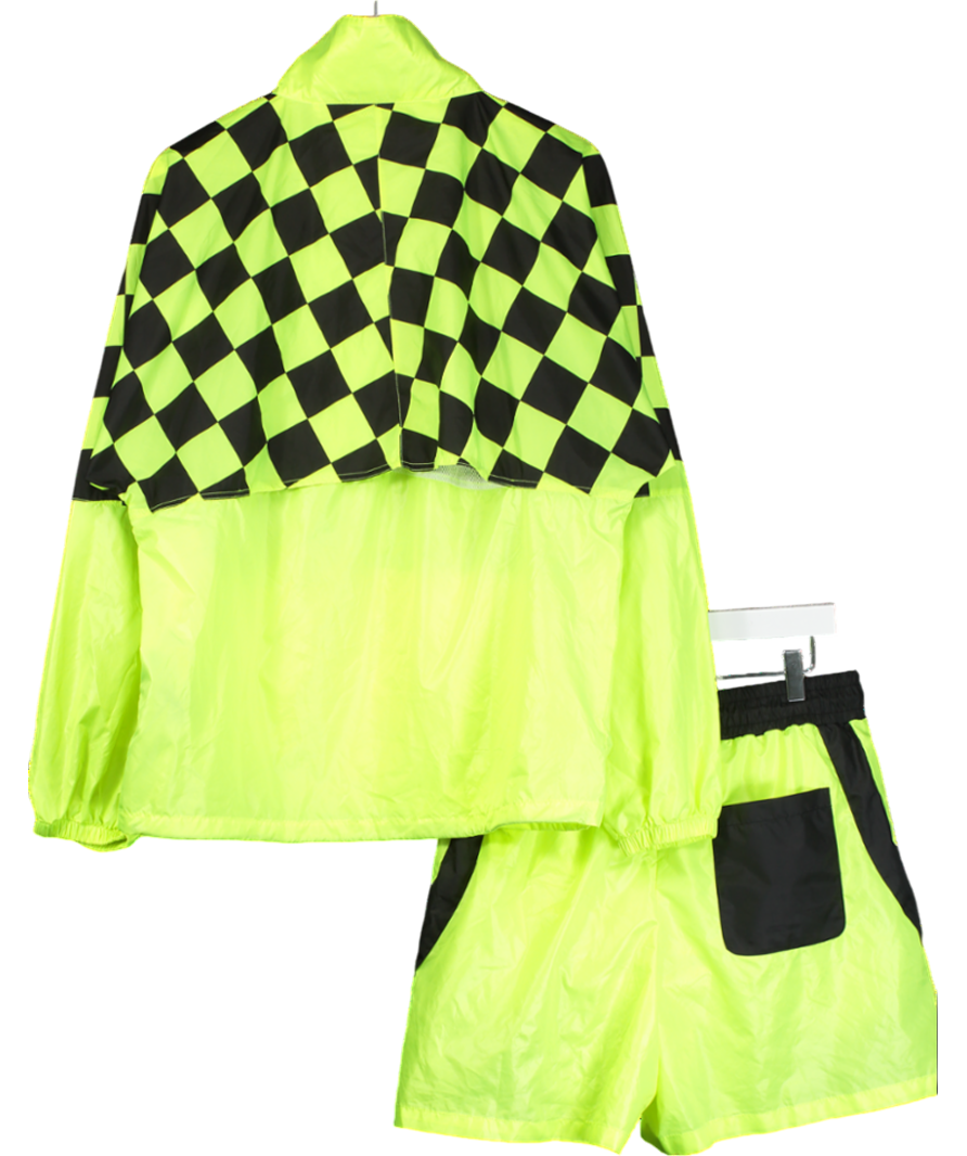 LFDY Yellow Live Fast Print Waterproof Jacket & Shorts UK M