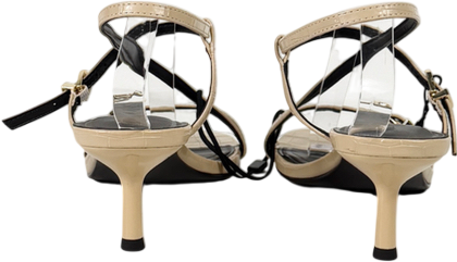 M&S Nude Buckle Strappy Kitten Heel Sandals UK 6 EU 39