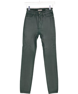 DL1961 Dark Green Coated Sculpting Farrow Ankle Skinny Jeans W27
