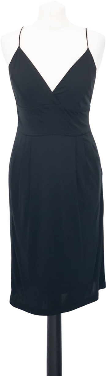 HALSTON HERITAGE Black Slinky Jersey Cami Dress UK S