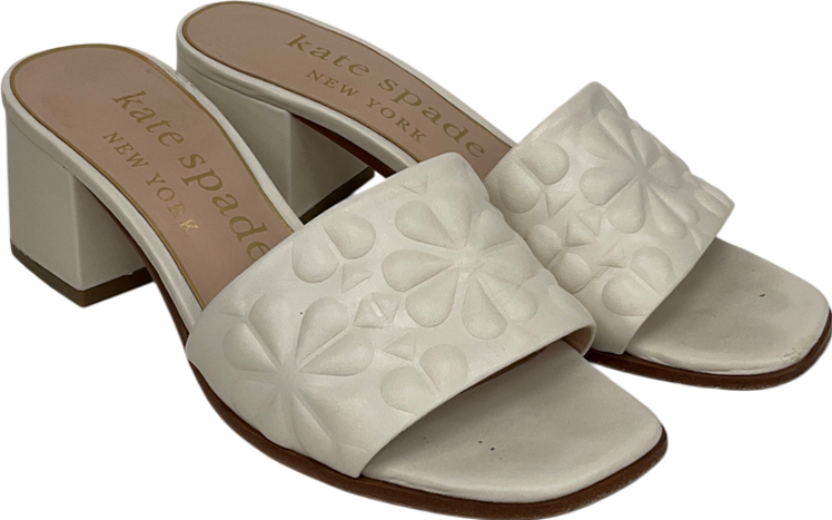 Kate Spade Cream Emmie Quilted Leather Mule UK 4 EU 37 👠