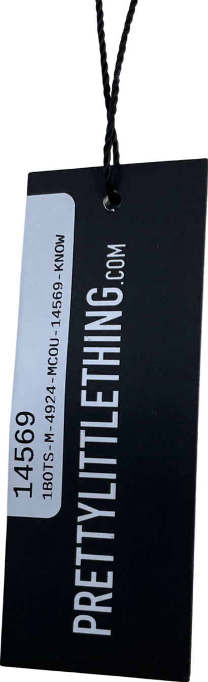 PrettyLittleThing Cream Sequin Knit Micro Mini Skirt UK M