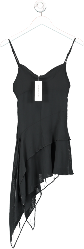 Urban Outfitters Black Chiffon Asymmetric Mini Dress UK XS