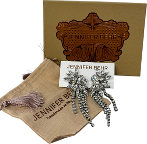 JENNIFER BEHR Metallic Shantalle Crystal-embellished Drop Earrings In Box