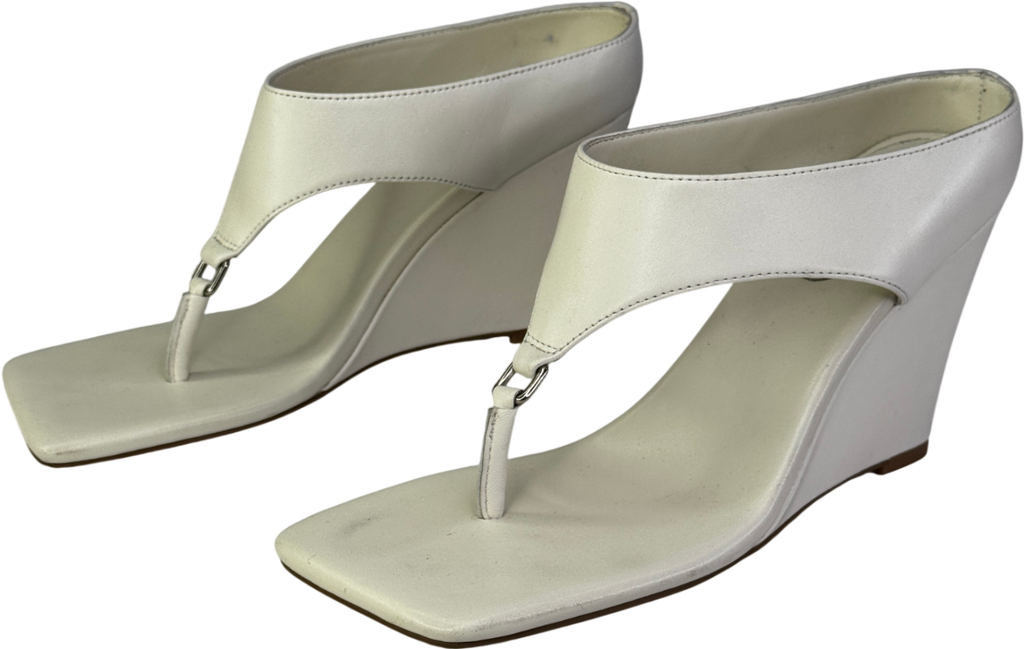 REBE Cream Leather Yvie Wedge Heel Sandal UK 5 EU 38 👠
