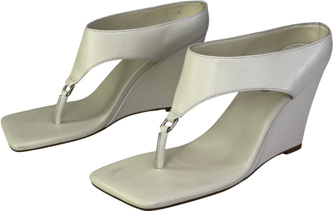 REBE Cream Leather Yvie Wedge Heel Sandal UK 5 EU 38 👠