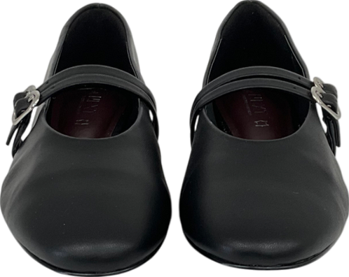 Next Black Standard Fit Forever Comfort® Leather Round Toe Mary Jane Shoes UK 4 EU 37 👠