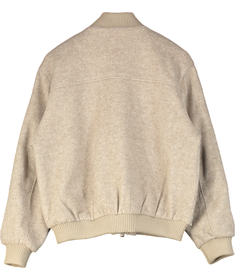 The Couture Club Beige Brushed Bomber Jacket UK M