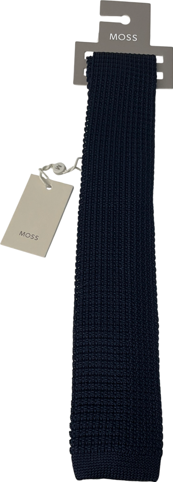 Moss Bros Blue Knitted Silk Tie One Size