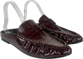 STEVE MADDEN Red Ruched Mule Loafers In Burgundy UK 6 EU 39