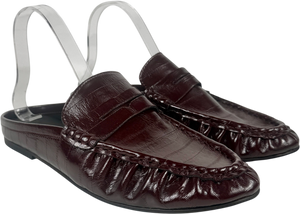 STEVE MADDEN Red Ruched Mule Loafers In Burgundy UK 6 EU 39