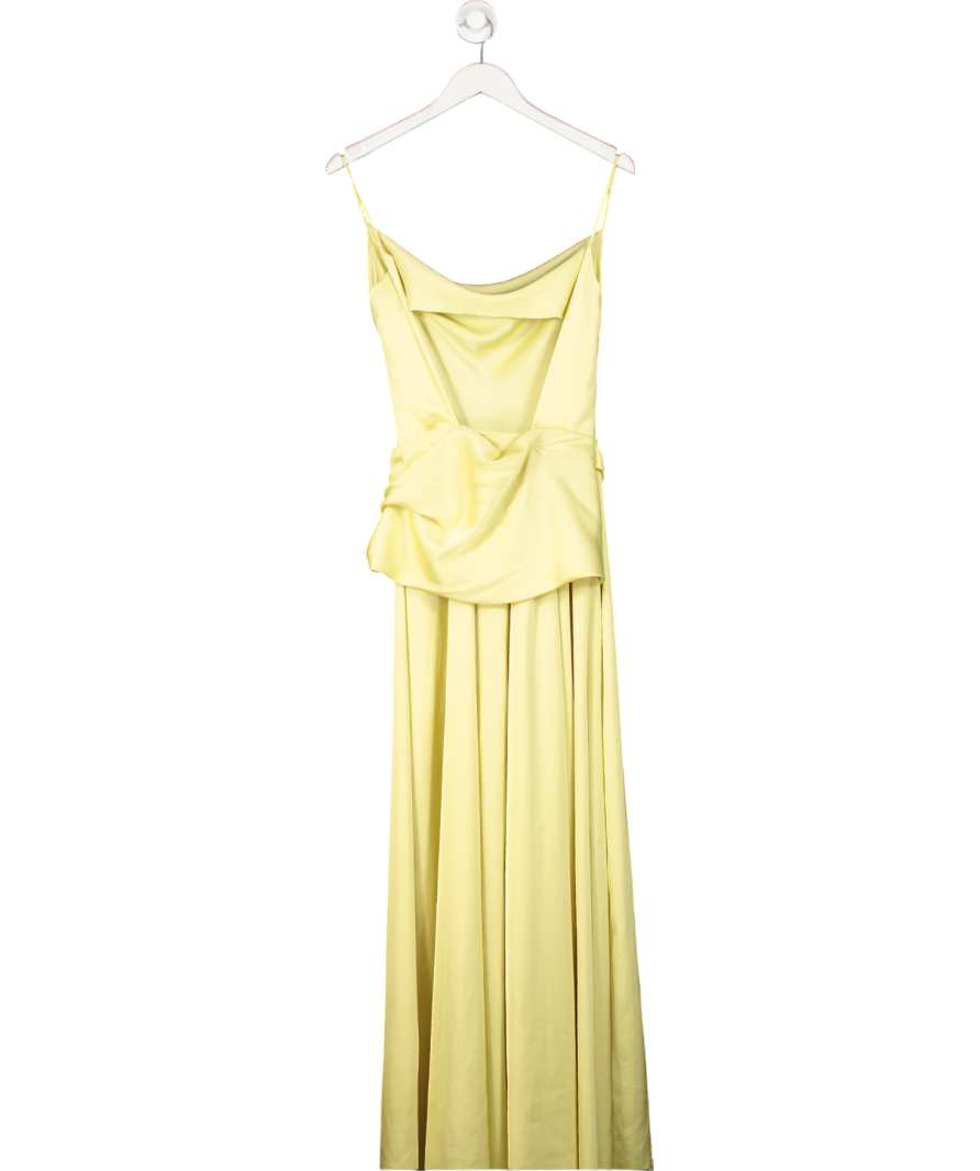 Yellow Satin Maxi Gown UK S