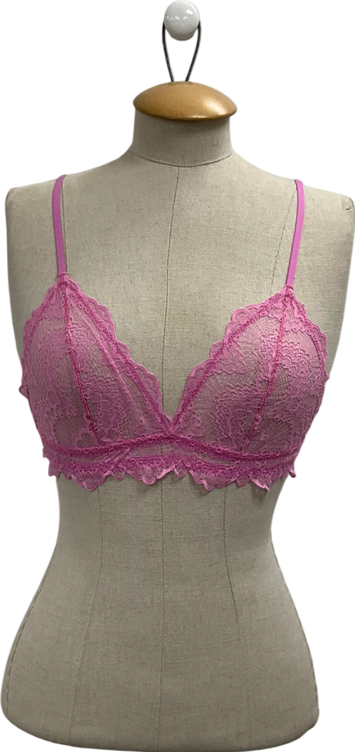 Understatement Pink Lace Triangle Bralette UK M