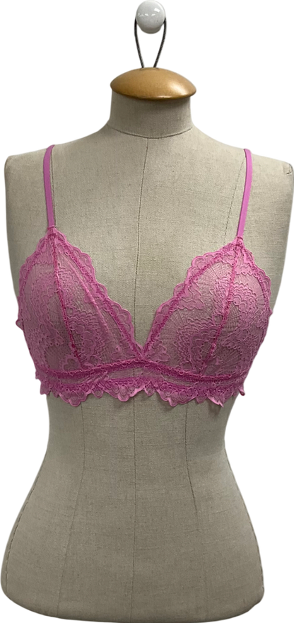 Understatement Pink Lace Triangle Bralette UK M