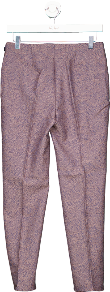 Boden Purple Jacquard Trousers UK 12