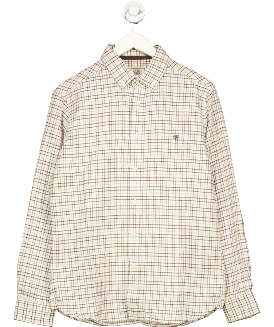 Holland Cooper Ivory Classic Check Button Down Shirt UK M