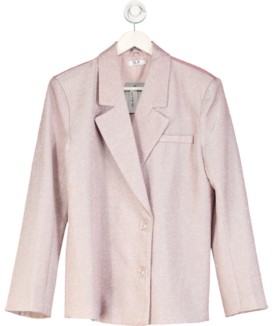 SLA the label Pink Glitter Palma Oversize Blazer UK XS