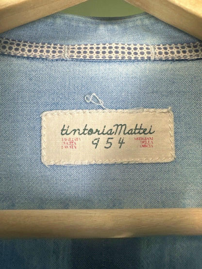 Tintoria Mattei Light Blue Denim Shirt UK 40