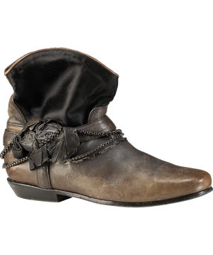 Ermano Scervino Brown Distressed Leather Western Style Ankle Boots UK 6 EU 39