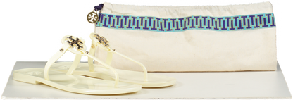 Tory Burch Cream Jelly Logo Sandals UK 7 EU 40 👠