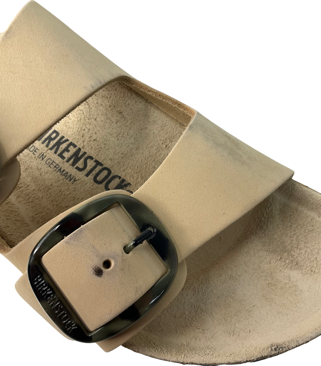 Birkenstock Brown Arizona Big Buckle Sandals Cream Tortoiseshell UK 5 EU 38 👠