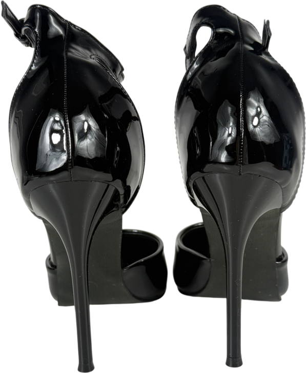 Ego Weekly Ankle Strap Pointed Toe Stiletto Heel In Black Patent UK 6 EU 39 👠