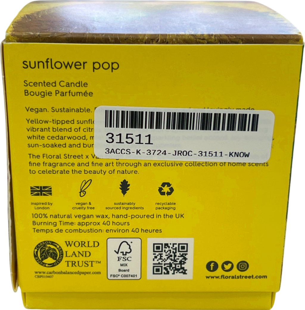 Floral Street Yellow Sunflower Pop Scented Candle 200g