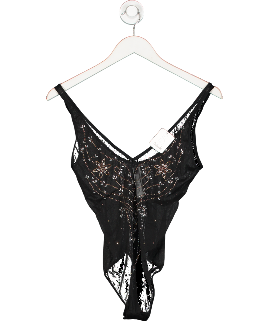 Aubade Black Body Strass With Crystal Diamanté One Size