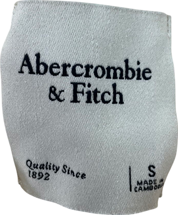 Abercrombie & Fitch Cream Easy V-neck Cable Sweater UK S
