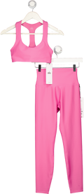 ALO 2-piece Paradise Pink Racer Back Bra And High Waist 7/8 Leggings Set UK XS