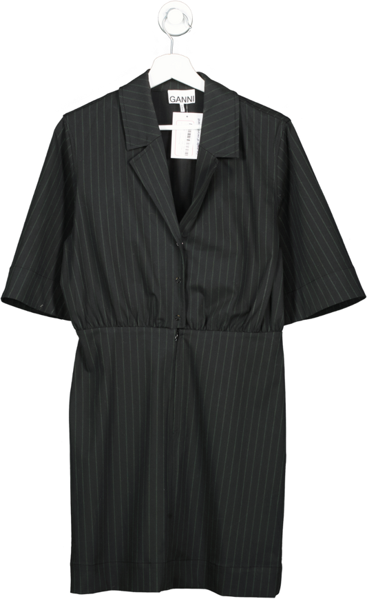 Ganni Black Pinstripe Suit UK 6
