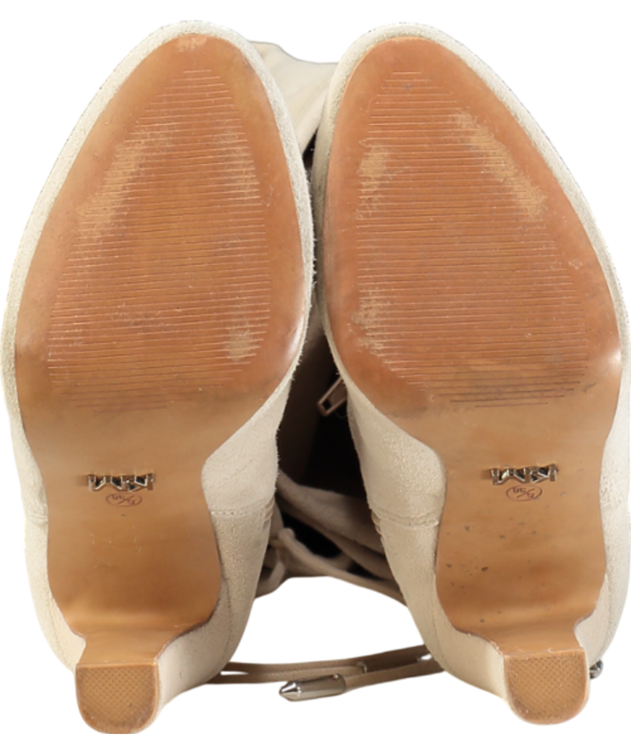 Karen Millen Cream Over The Knee Suede Boots UK 5 EU 38 👠