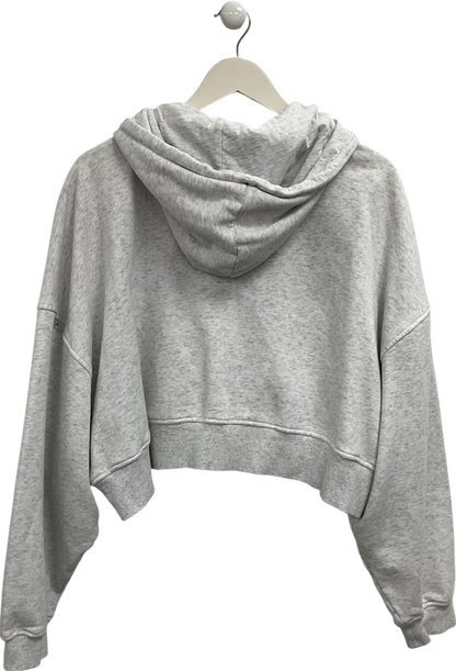 T/ALA Grey Cropped Zip Through Hoodie UK XL