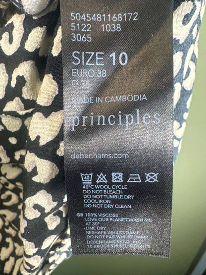 Principles Black Animal Swing Dress UK 10