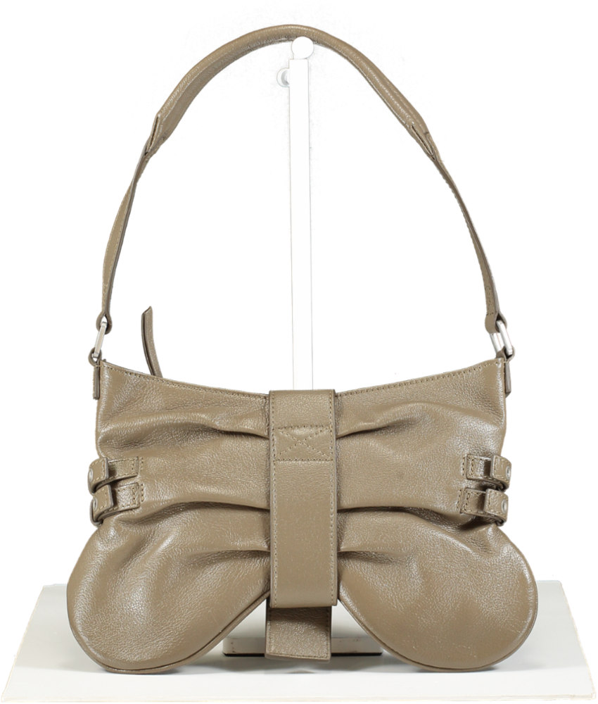 Blumarine Beige Leather Butterfly Handbag