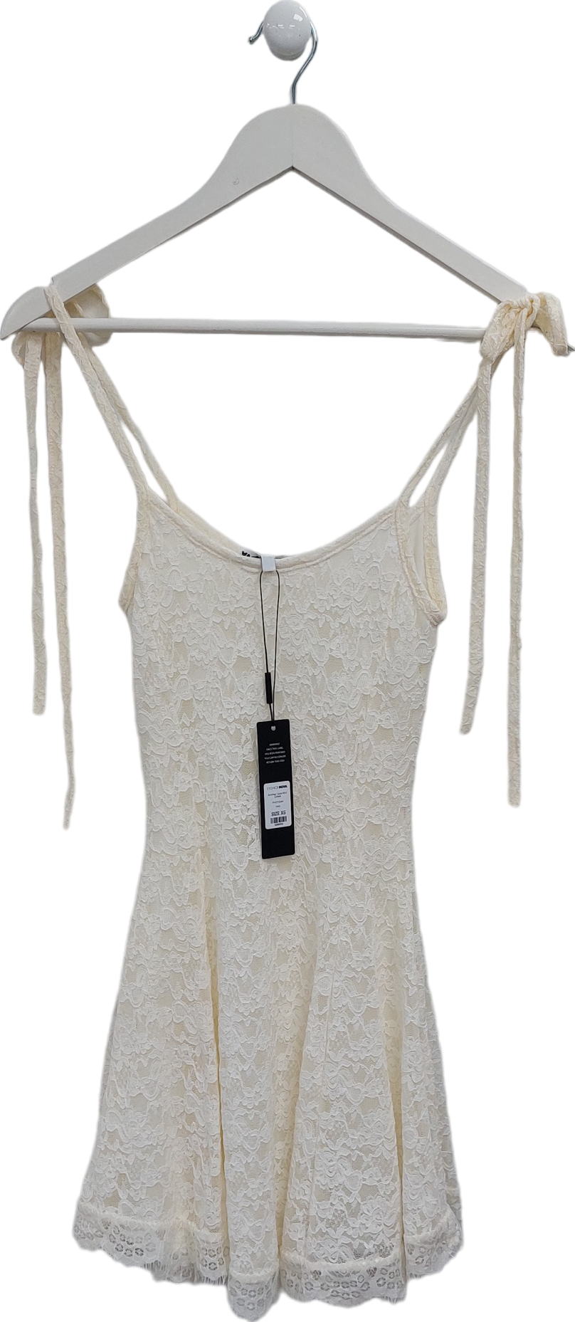 Fashion Nova Cream Andrea Lace Mini Dress UK XS