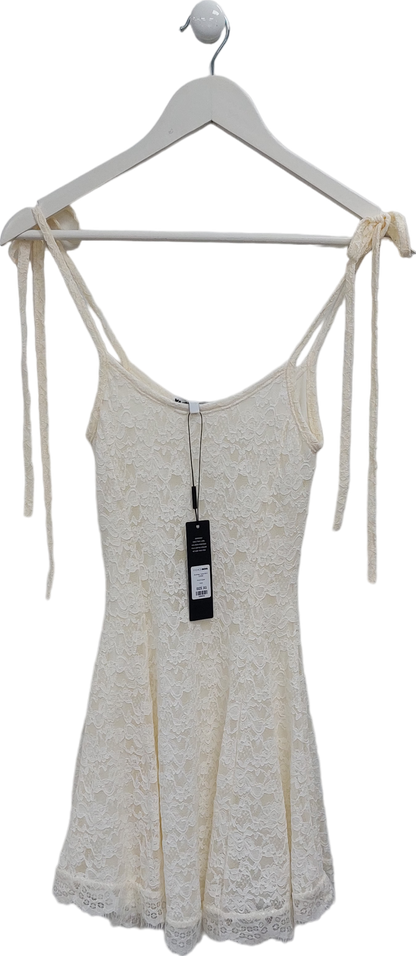 Fashion Nova Cream Andrea Lace Mini Dress UK XS