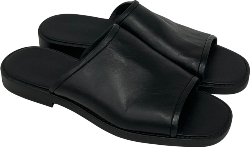 ZARA Black Leather Sandals UK 9 EU 43 👞