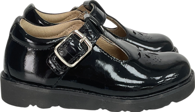 Prenta Luna Black Patent Girls Kids Shoe UK 8 EU 25 👼