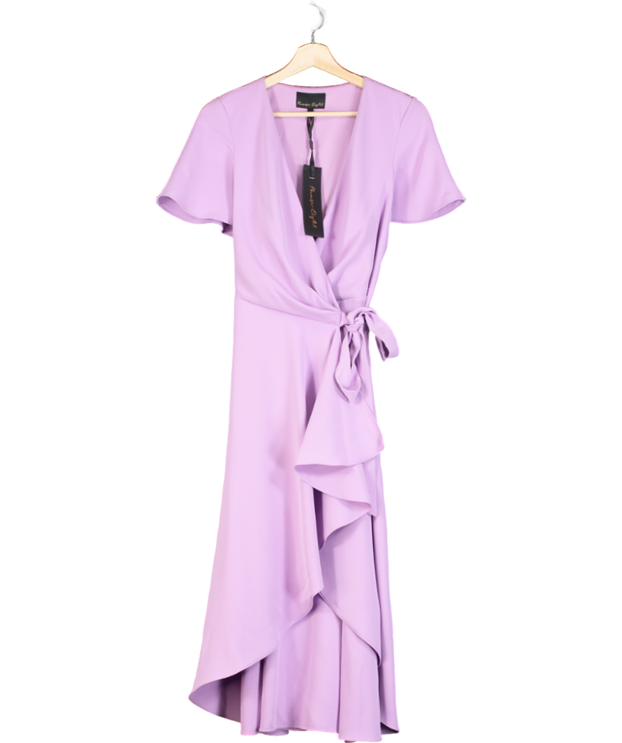 Phase Eight Lilac Julissa Ruffle Wrap Midi Dress UK 12