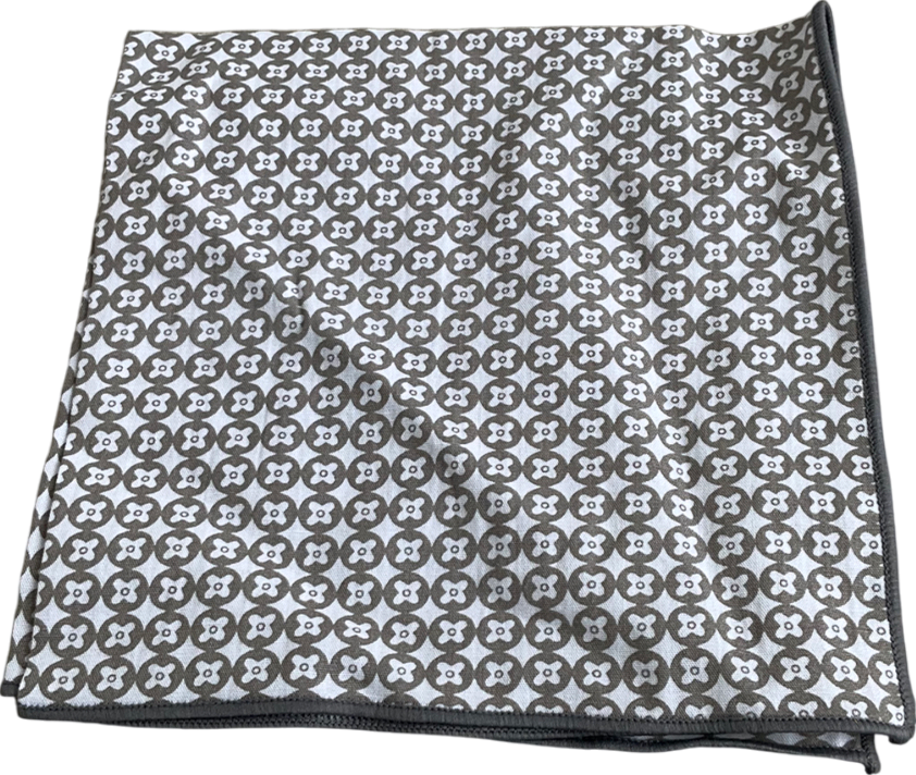 Grey Patterned Square Scarf One Size