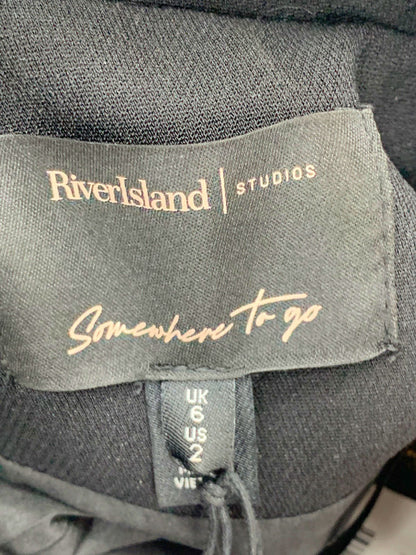 River Island Black Somewhere To Go Military Style Jacket UK 6