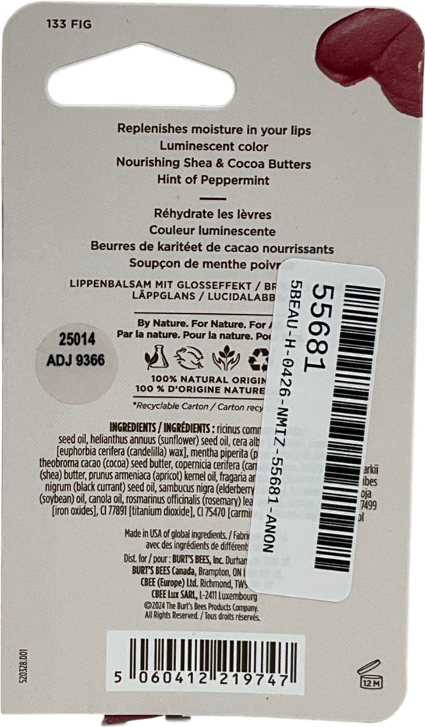 Burts Bees Lip Balm Shimmer 133 Fig 2.55g