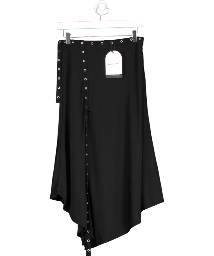 Mistress Rocks Black Eyelet Trim Midi Skirt UK M