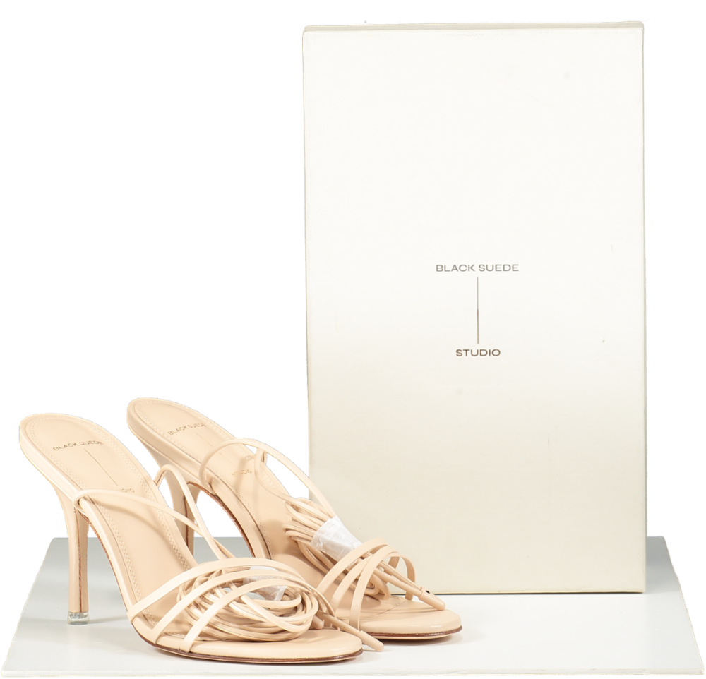 Black Suede Studio Pink Leandra Blush Leather Heels UK 5 EU 38 👠