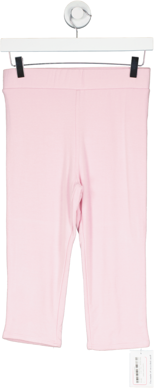 Naked Wardrobe Pink Textured Cropped Leggings UK 14