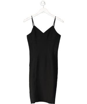 Faith Connexion Black Lace Panel Midi Dress UK 10