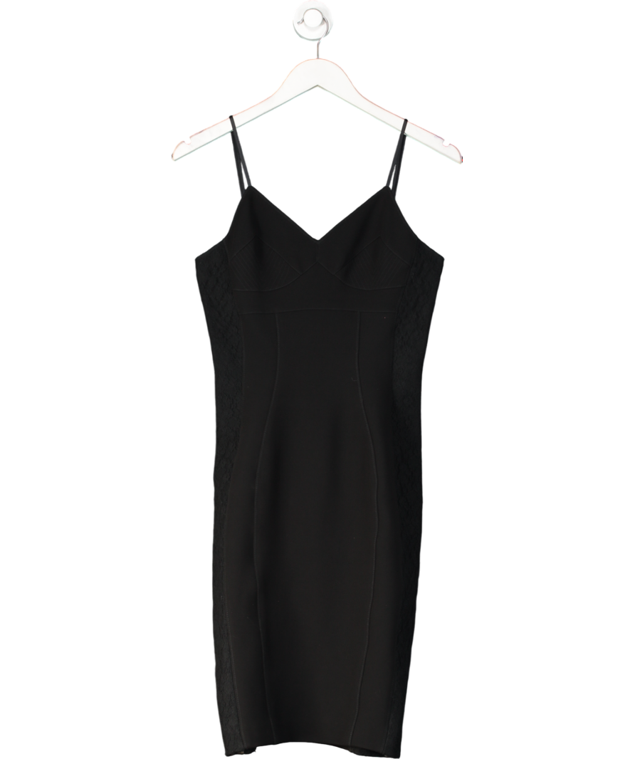 Faith Connexion Black Lace Panel Midi Dress UK 10