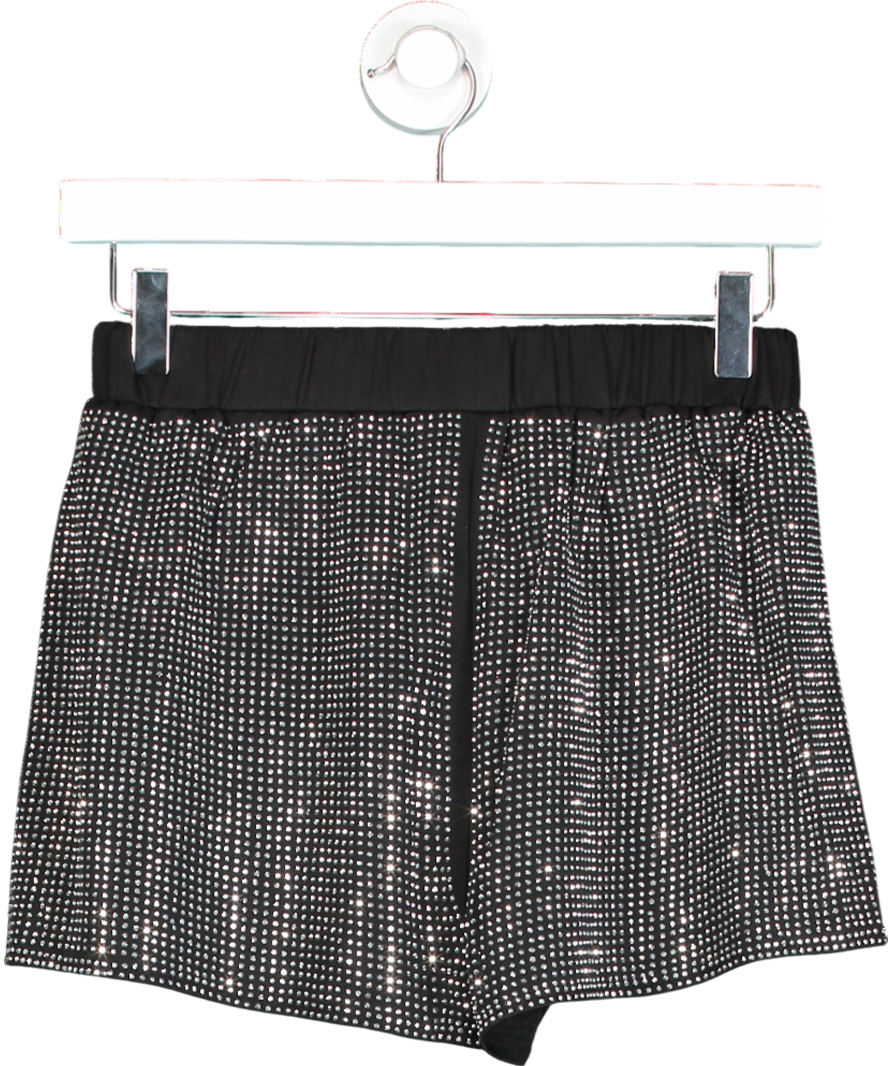 4th & Reckless Black Bexley Embellished Hotpant Shorts UK 8